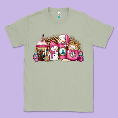 Pink Christmas Winter Snowman Coffee Classic Tee Designed By Jasminsmagicworld