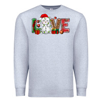 Heather Grey love snowman bbs Premium Sweatshirt - BundleAndBundleShop