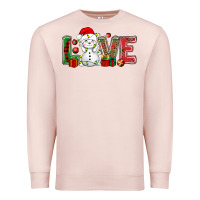 Pale Pink love snowman bbs Premium Sweatshirt - BundleAndBundleShop