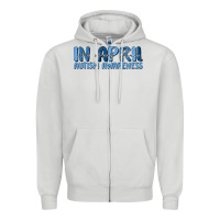 Dove Grey in april we wear blue autism awareness Zipper Hoodie - MaliasSmallBusiness