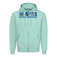 Seafoam in april we wear blue autism awareness Zipper Hoodie - MaliasSmallBusiness