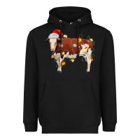 Black Christmas cow Heavyweight Hoodie - MaliasSmallBusiness