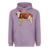 Lavender Christmas cow Heavyweight Hoodie - MaliasSmallBusiness