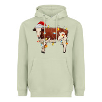 Matcha Christmas cow Heavyweight Hoodie - MaliasSmallBusiness