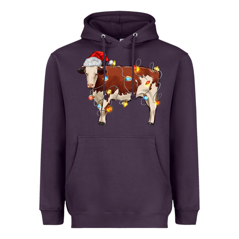 Christmas Cow Heavyweight Hoodie by MaliasSmallBusiness | Teevron