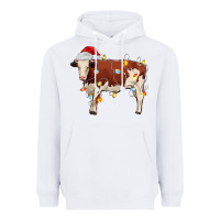 White Christmas cow Heavyweight Hoodie - MaliasSmallBusiness