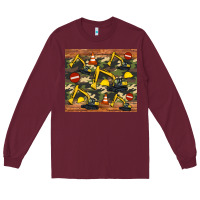 Burgundy excavator camouflage Long Sleeve Tee - Artiststas