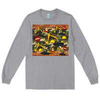 Heather Grey excavator camouflage Long Sleeve Tee - Artiststas