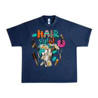 Navy bullskull hairstlist Urban Heavy Tee - AdoDesignShop