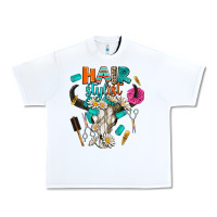 White bullskull hairstlist Urban Heavy Tee - AdoDesignShop