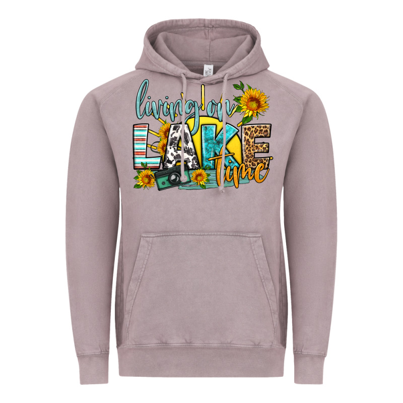 Living On Lake Time Vintage Hoodie by HRA Design Shop | Teevron
