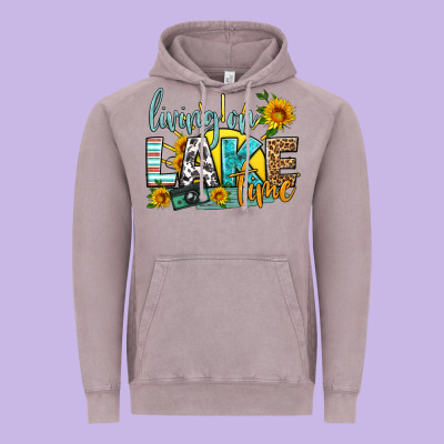 Living On Lake Time Vintage Hoodie Designed By Hra Design Shop