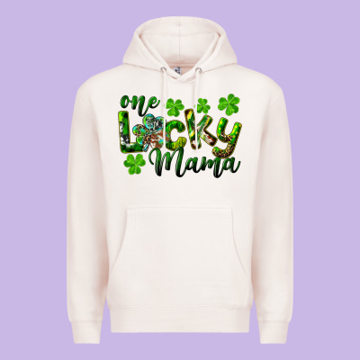 St. Patrick's Day One Lucky Mama Premium Hoodie Designed By Ranaportraitstore