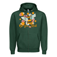 Sports Green be you tiful Zipper Hoodie - MaliasSmallBusiness