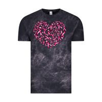 Cloud Black breast cancer ribbon heart Vintage Tee - AdoDesignShop