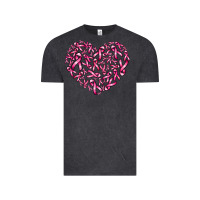 Vintage Black breast cancer ribbon heart Vintage Tee - AdoDesignShop