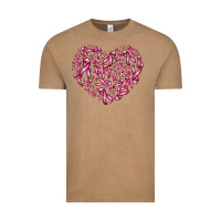 Vintage Coffee breast cancer ribbon heart Vintage Tee - AdoDesignShop