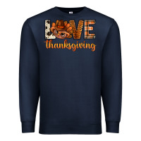 Navy love thanksgiving with turkey bbs Premium Sweatshirt - BundleAndBundleShop