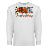 Oatmeal Heather love thanksgiving with turkey bbs Premium Sweatshirt - BundleAndBundleShop