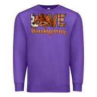 Purple love thanksgiving with turkey bbs Premium Sweatshirt - BundleAndBundleShop