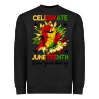 Black celebrate juneteenth know your history Heavyweight Sweatshirt - HRA Design Shop