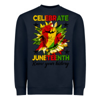 Navy celebrate juneteenth know your history Heavyweight Sweatshirt - HRA Design Shop