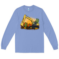 Colony Blue excavator cactus sunflower sunset Long Sleeve Tee - Artiststas