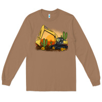 Excavator Cactus Sunflower Sunset Long Sleeve Tee | Teevron