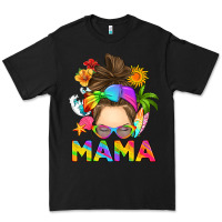 Black messy bun mama summer Premium Tee - RanaPortraitStore