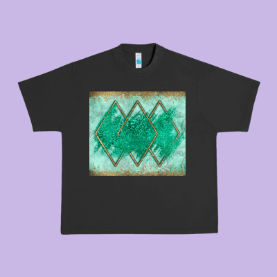 Green Glitter Urban Heavy Tee Designed By Jahusdesignshop