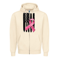 Sandshell breast cancer ribbon american flag Zipper Hoodie - MaliasSmallBusiness