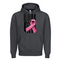 Smoke breast cancer ribbon american flag Zipper Hoodie - MaliasSmallBusiness