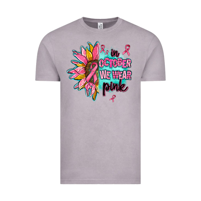 Sunflower In October We Wear Pink Vintage Tee by AdoDesignShop | Teevron