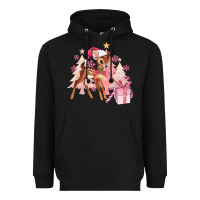 Black reindeer pink christmas Heavyweight Hoodie - MaliasSmallBusiness