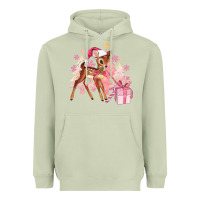 Matcha reindeer pink christmas Heavyweight Hoodie - MaliasSmallBusiness