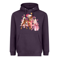 Reindeer Pink Christmas Heavyweight Hoodie | Teevron