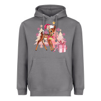 Storm reindeer pink christmas Heavyweight Hoodie - MaliasSmallBusiness