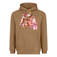 Toasted Coconut reindeer pink christmas Heavyweight Hoodie - MaliasSmallBusiness