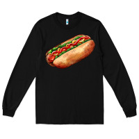 Black American hot dog Long Sleeve Tee - AdoDesignShop