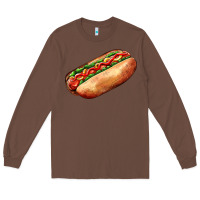 Chestnut American hot dog Long Sleeve Tee - AdoDesignShop