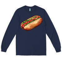 Navy American hot dog Long Sleeve Tee - AdoDesignShop