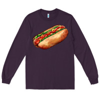 Plum American hot dog Long Sleeve Tee - AdoDesignShop