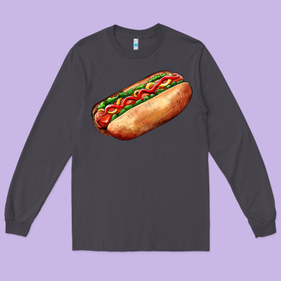 American Hot Dog Long Sleeve Tee Designed By Adodesignshop