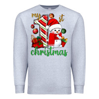 Heather Grey my 1 st christmas with cute snowman bbs Premium Sweatshirt - BundleAndBundleShop
