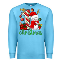 Ocean Blue my 1 st christmas with cute snowman bbs Premium Sweatshirt - BundleAndBundleShop