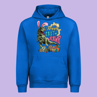 Happy Easter Day T-rex Urban Hoodie Designed By Howdyjamesfarm