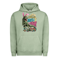 Pigment Oil Green Happy Easter Day T-Rex Urban Hoodie - HowdyJamesFarm