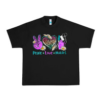 Black peace love nail art Urban Heavy Tee - AdoDesignShop