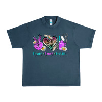Midnight Navy peace love nail art Urban Heavy Tee - AdoDesignShop