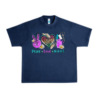 Navy peace love nail art Urban Heavy Tee - AdoDesignShop